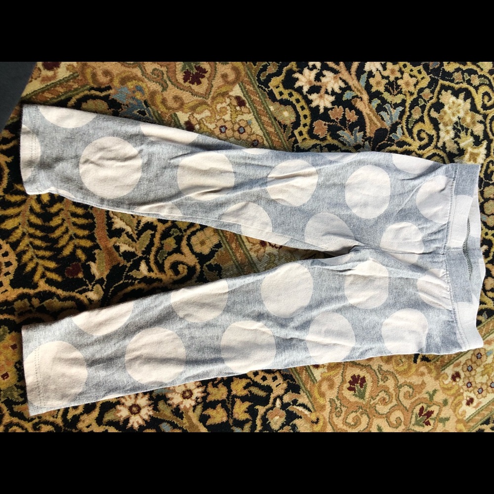Gap gray/white polka dot leggings